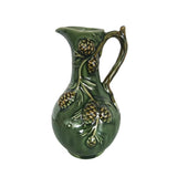 CERAMIC EMBOSSED DARK GREEN JUG MED - Pure Apotheca