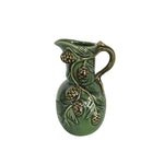 CERAMIC EMBOSSED DARK GREEN JUG SML - Pure Apotheca