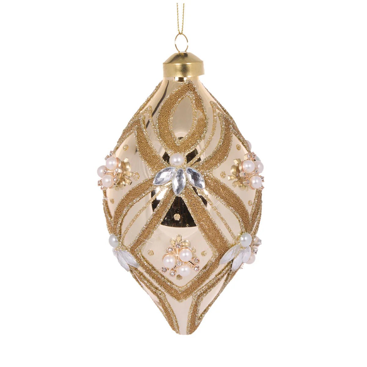 CHAMPAGNE BEADED DECO DROP BAUBLE - Pure Apotheca