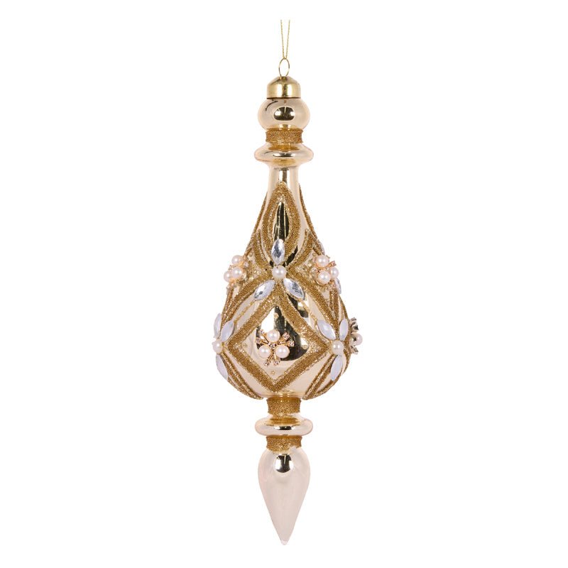 CHAMPAGNE BEADED DECO DROP FINIAL - Pure Apotheca