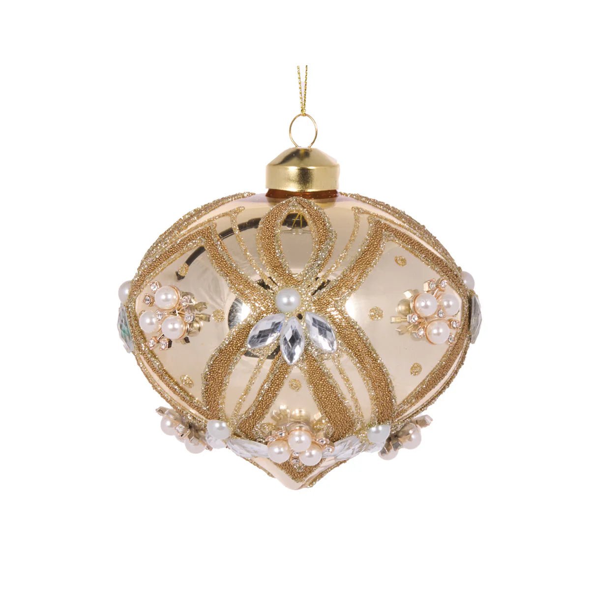CHAMPAGNE BEADED DECO ONION BAUBLE - Pure Apotheca