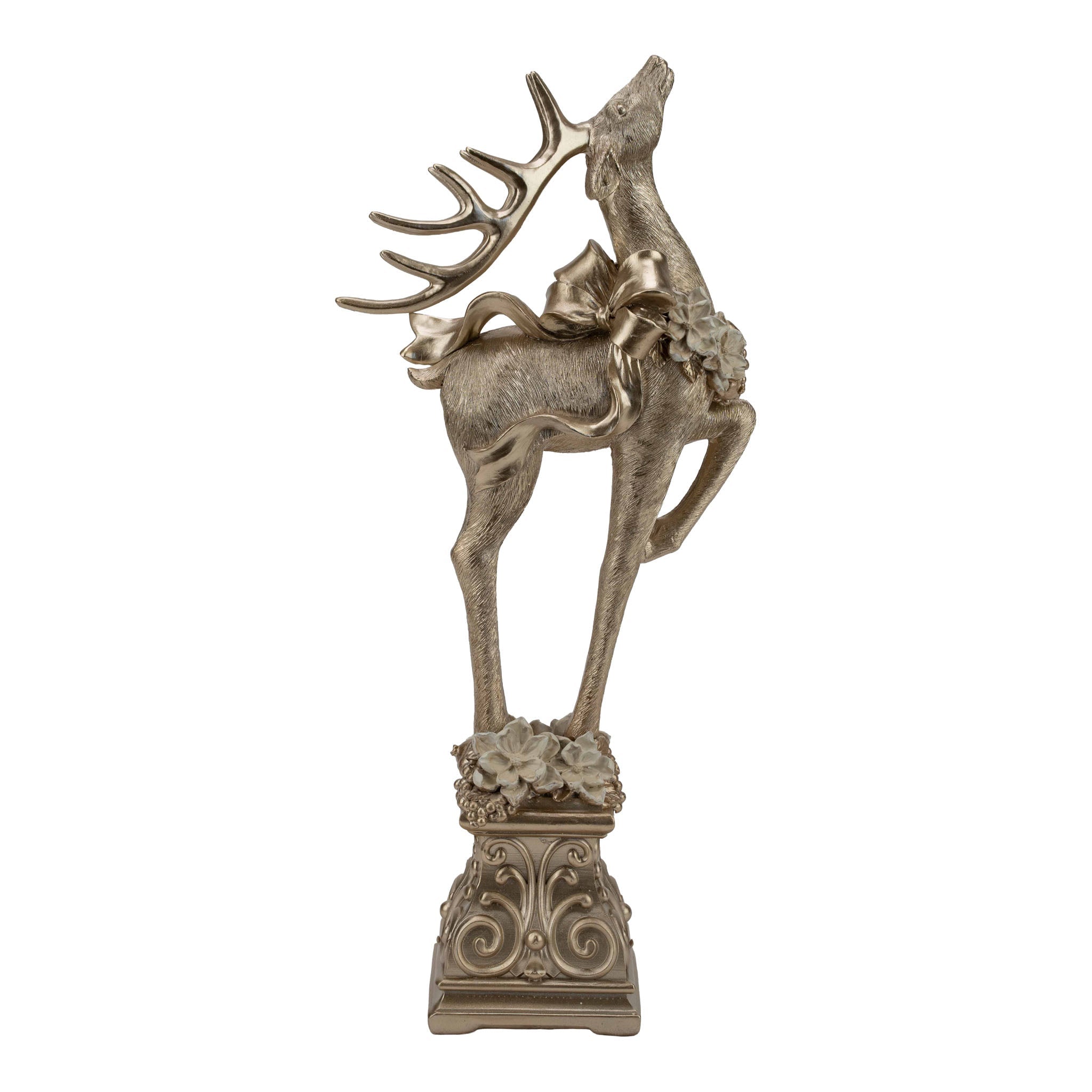 Champagne Deer on Pedestal 41cm - Pure Apotheca