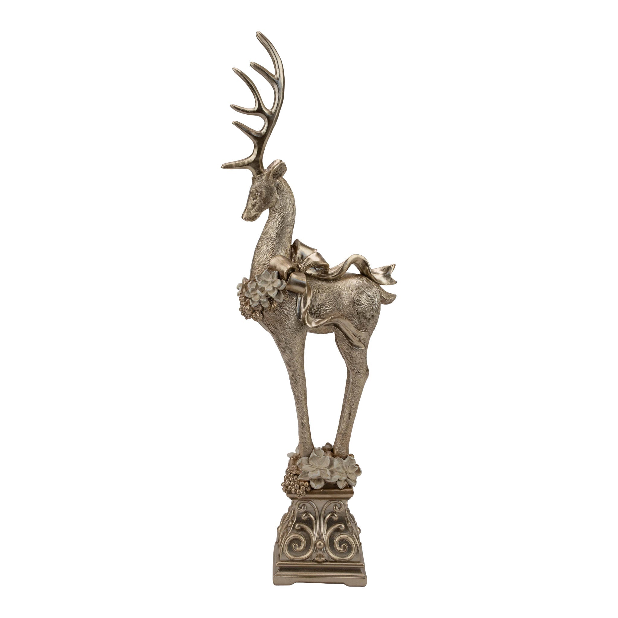 Champagne Deer on Pedestal 52cm - Pure Apotheca