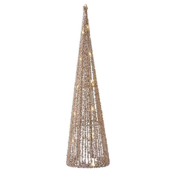 Champagne Embellished Light Up Cone Tree LED 60cm - Pure Apotheca