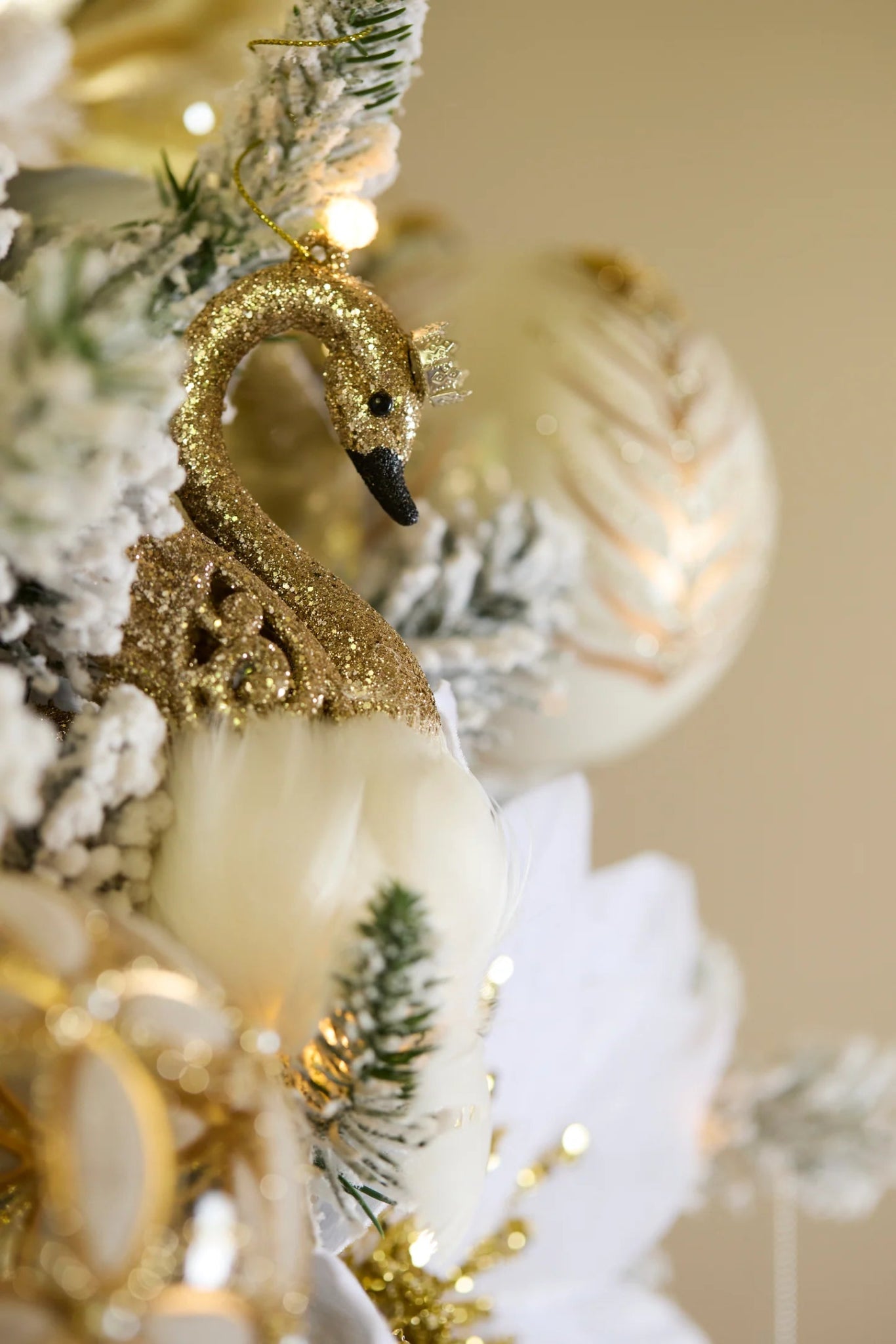 CHAMPAGNE FEATHERED SWAN HANGING - Pure Apotheca