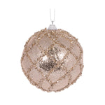 CHAMPAGNE GLITTERED LATTICE BAUBLE - Pure Apotheca