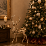 Champagne Standing Reindeer with Bow 70cm - Pure Apotheca