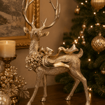 Champagne Standing Reindeer with Bow 70cm - Pure Apotheca