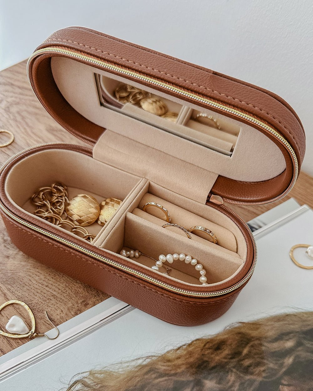 Charlee Jewellery Box Tan - Pure Apotheca