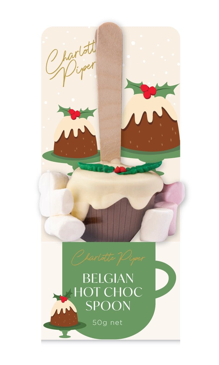 Charlotte Piper Hot Chocolate Christmas Pudding Spoon Dark Choc 50g - Pure Apotheca