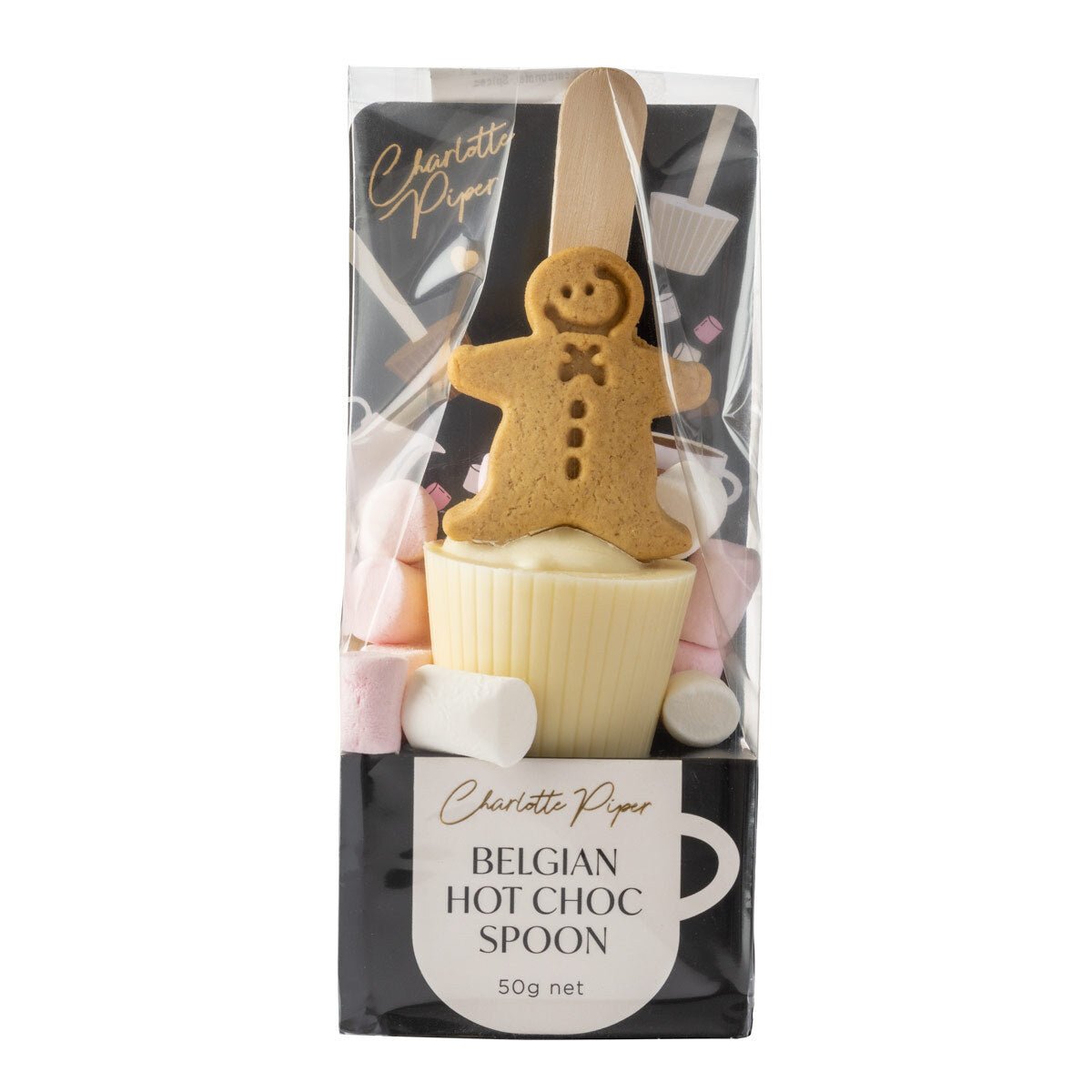 Charlotte Piper Hot Chocolate Gingerbread Man Spoon White Choc 50g - Pure Apotheca