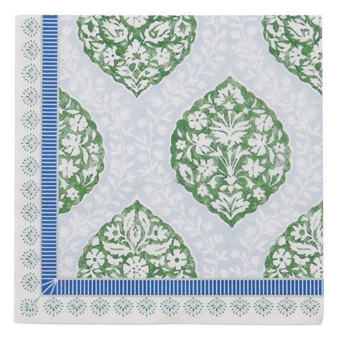 Charvi 20pk 3 Ply 33cm Napkin Blue/Green - Pure Apotheca