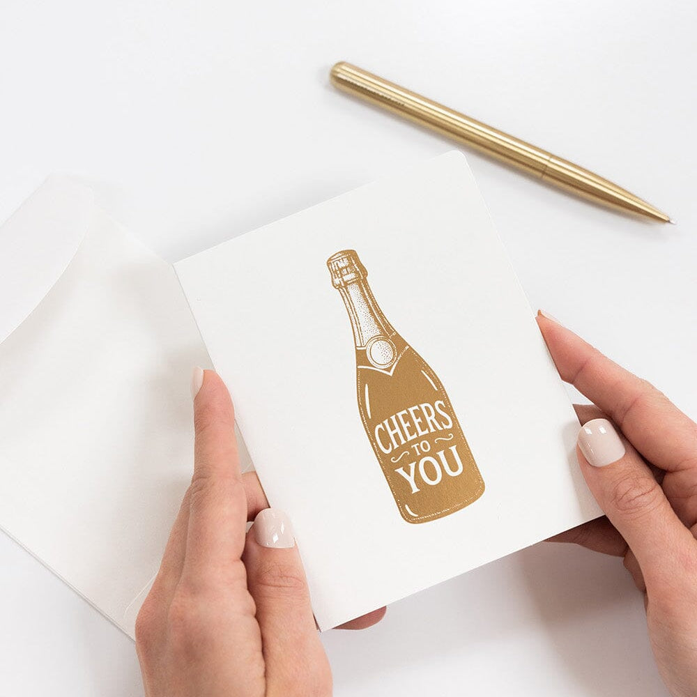 Cheers to You Champagne Bottle Greeting Card - Pure Apotheca