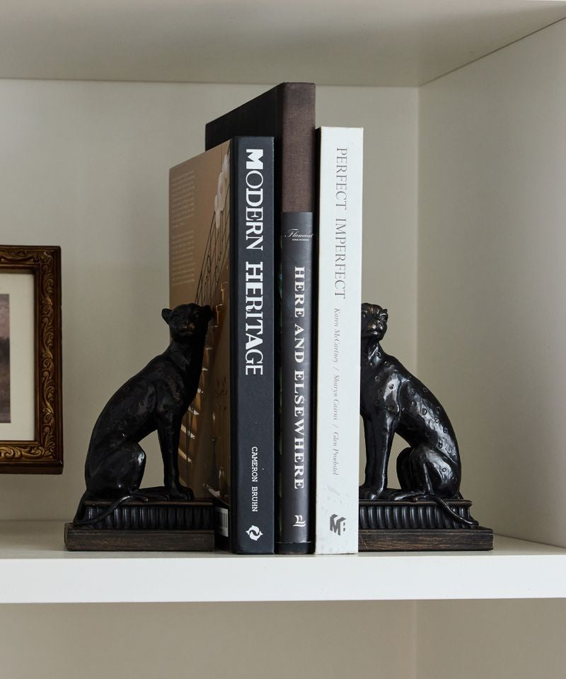 Cheetah Bronzed Finish Bookends - Pure Apotheca