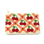 Cherry Garden White Beaded Purse - Pure Apotheca