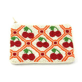 Cherry Garden White Beaded Purse - Pure Apotheca