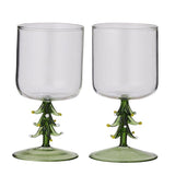 Chirstmas Tree Wine Glass Set/2 - Pure Apotheca