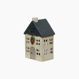 Chistmas Tea Light House Blue with Wreath Small - Pure Apotheca