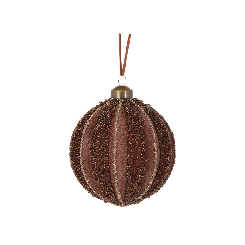 CHOCOLATE EMBELLISHED RIBBED BAUBLE - Pure Apotheca