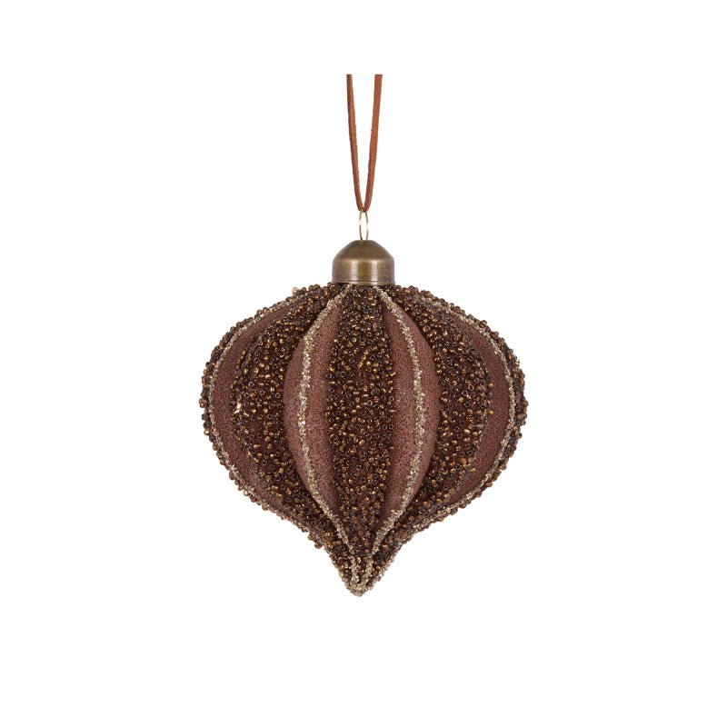 CHOCOLATE EMBELLISHED RIBBED ONION BAUBLE - Pure Apotheca