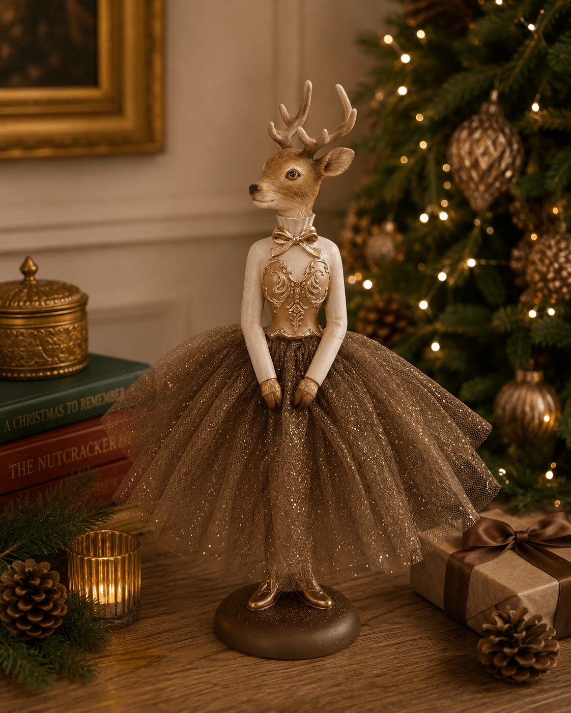 Chocolate Standing Deer Ballerina 30cm - Pure Apotheca