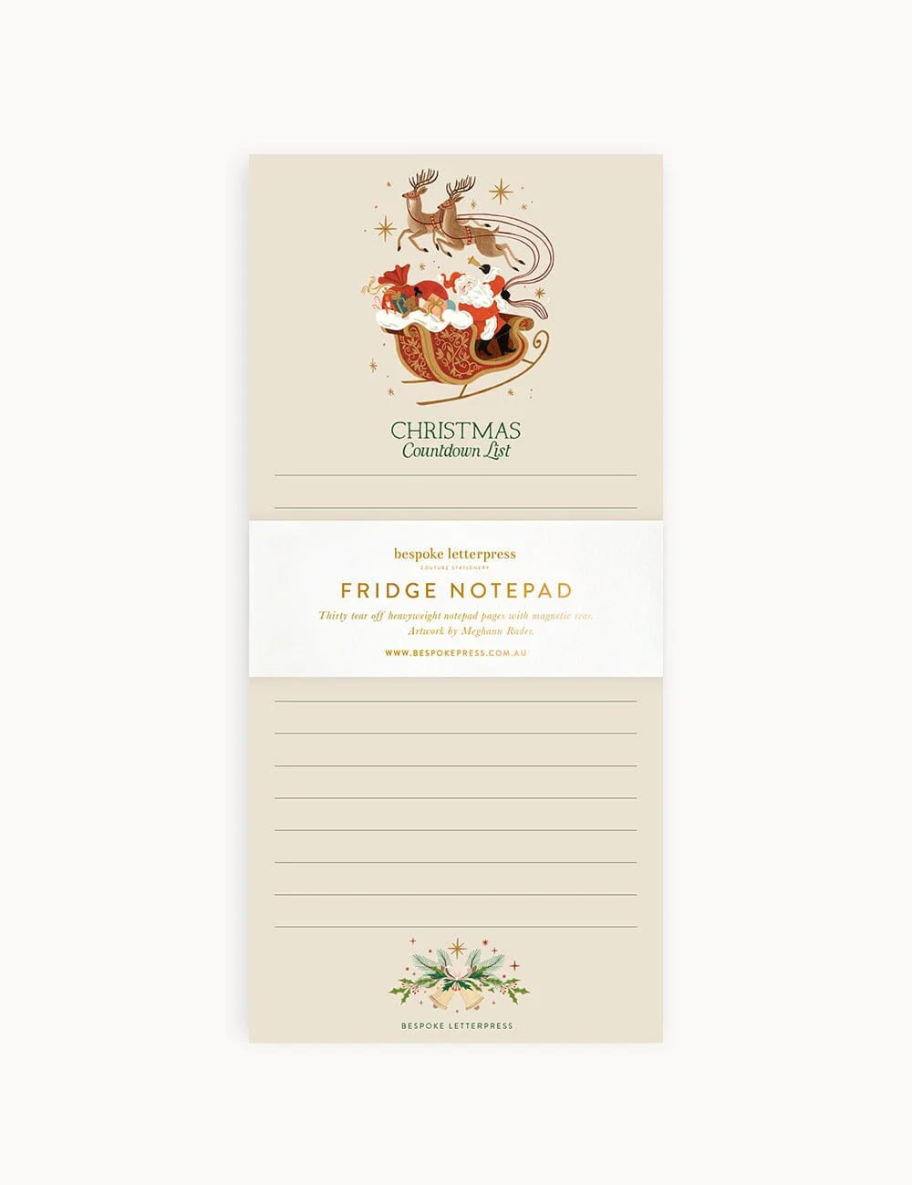 Christmas Countdown Shopping List Fridge Notepad - Pure Apotheca