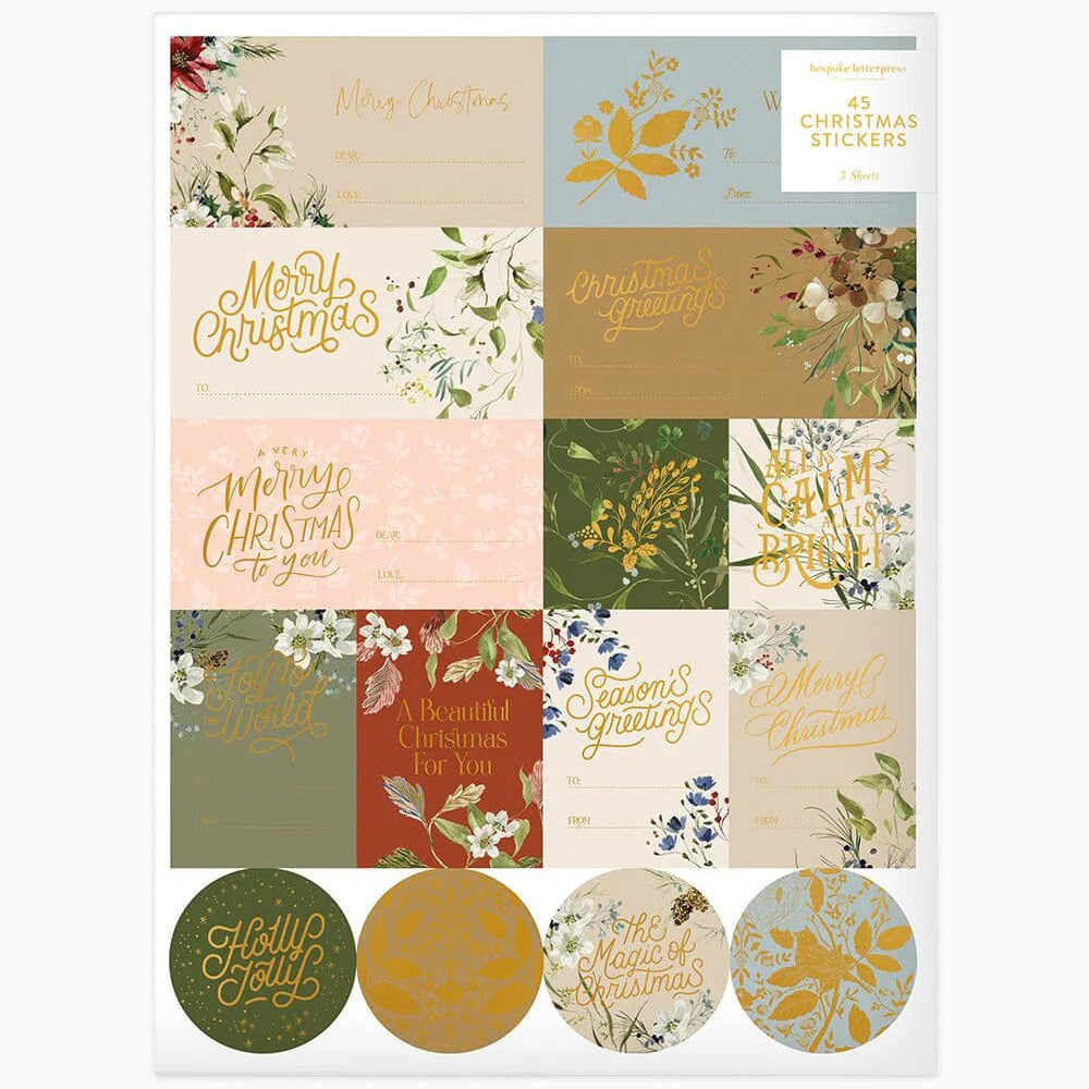 Christmas Garden - Christmas Stickers Pack 45pk - Pure Apotheca