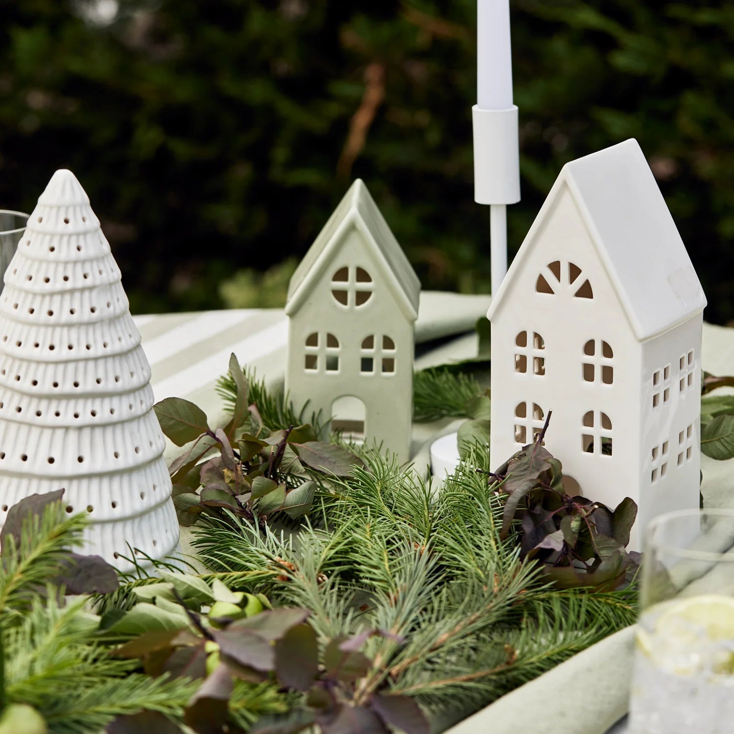 CHRISTMAS HOUSE SAGE SPECKLE TABLE DECORATION SMALL - Pure Apotheca