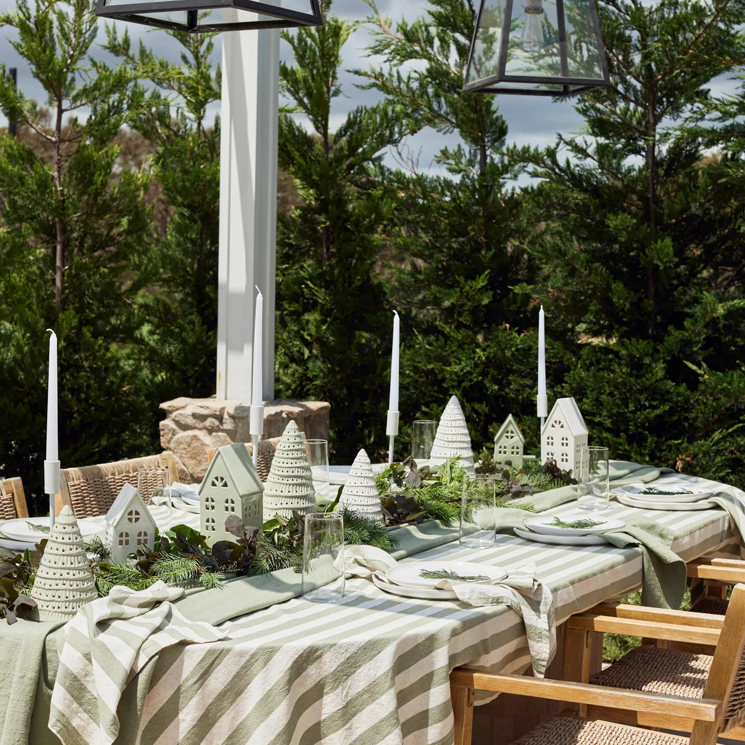 CHRISTMAS HOUSE WHITE TABLE DECORATION SML - Pure Apotheca