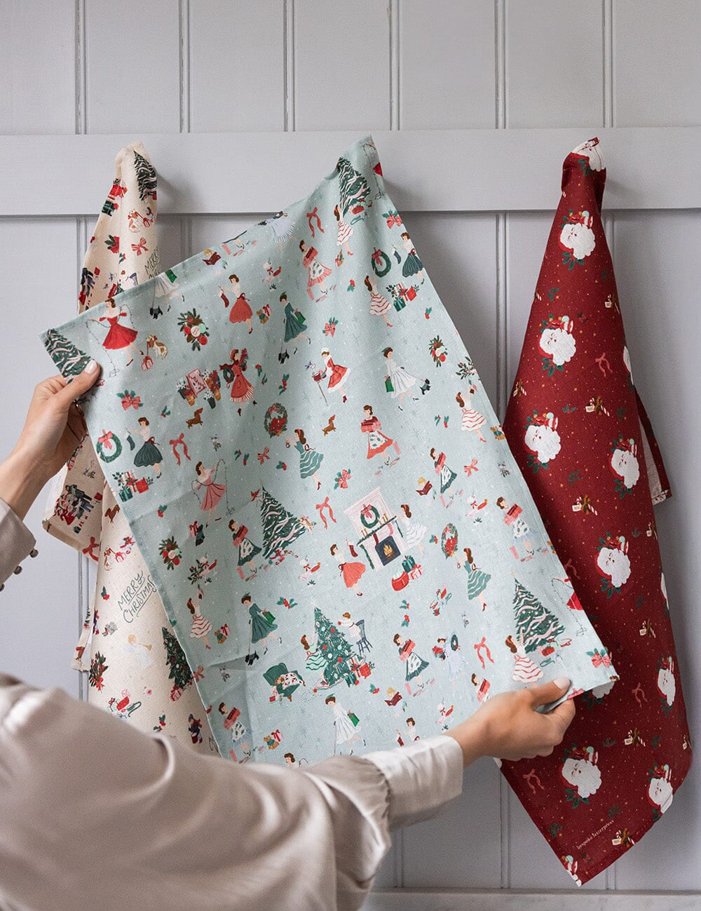 Christmas Ladies Linen Teatowel - Pure Apotheca