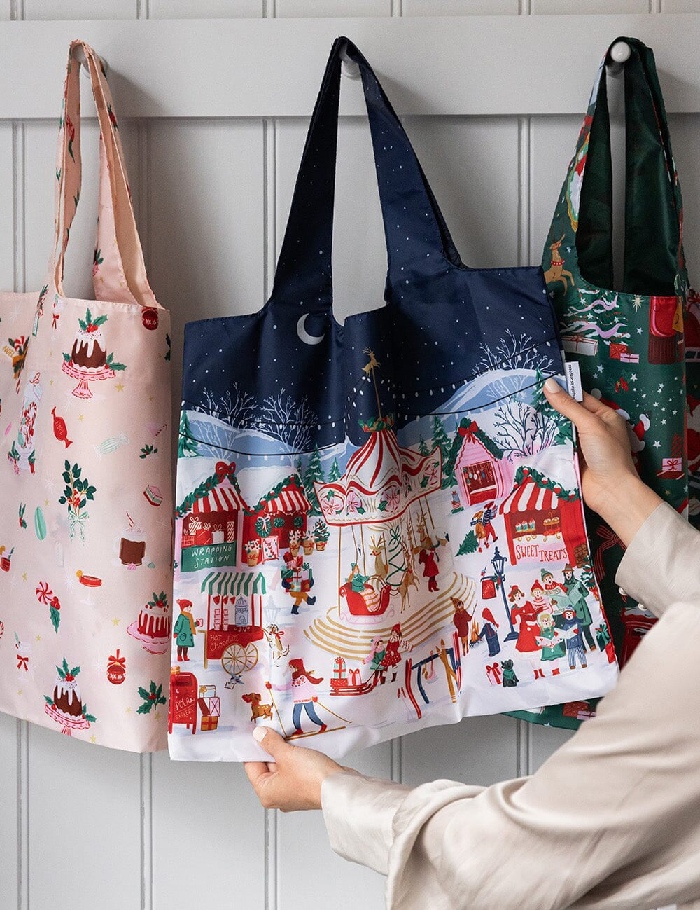 Christmas Market Reusable Shopping Bag - Pure Apotheca