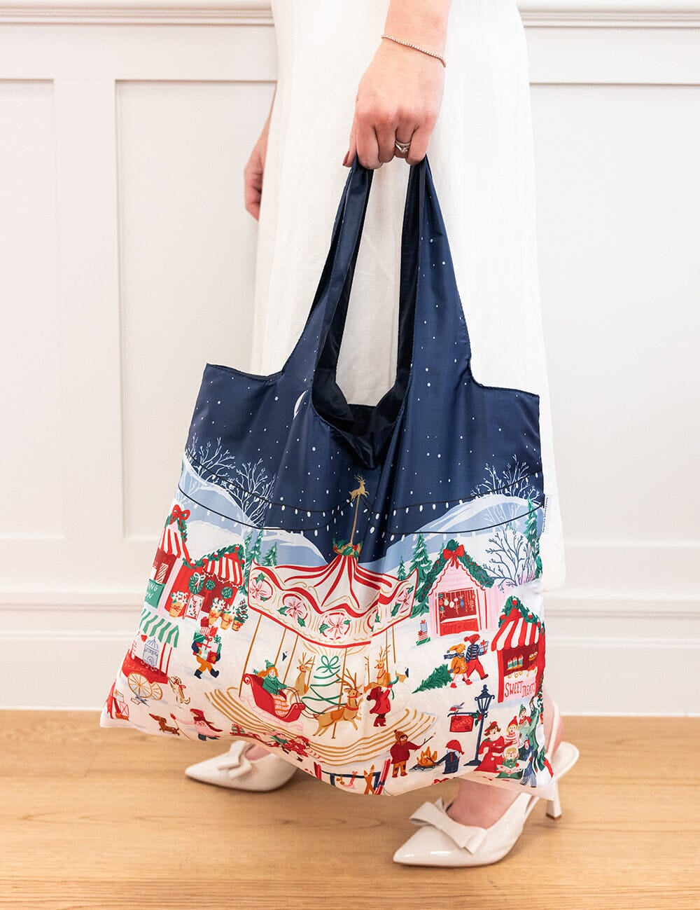 Christmas Market Reusable Shopping Bag - Pure Apotheca