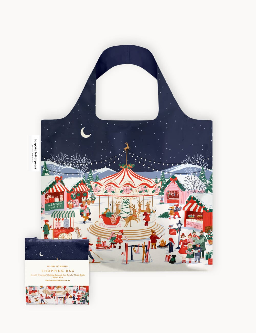 Christmas Market Reusable Shopping Bag - Pure Apotheca