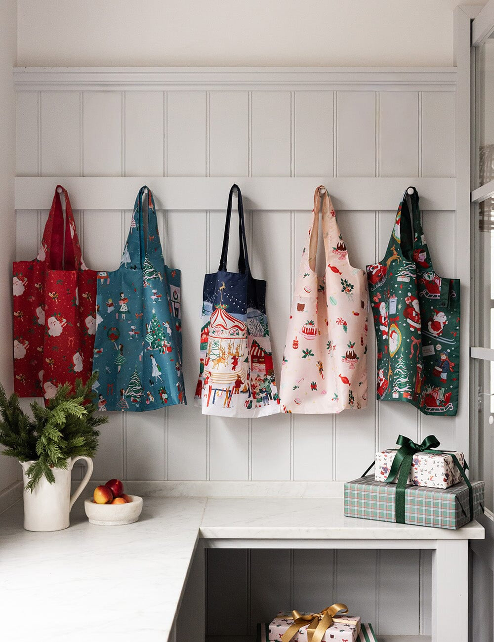 Christmas Market Reusable Shopping Bag - Pure Apotheca