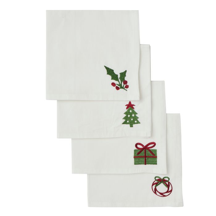 Christmas Motif Napkins Set/4 40cm Mixed - Pure Apotheca