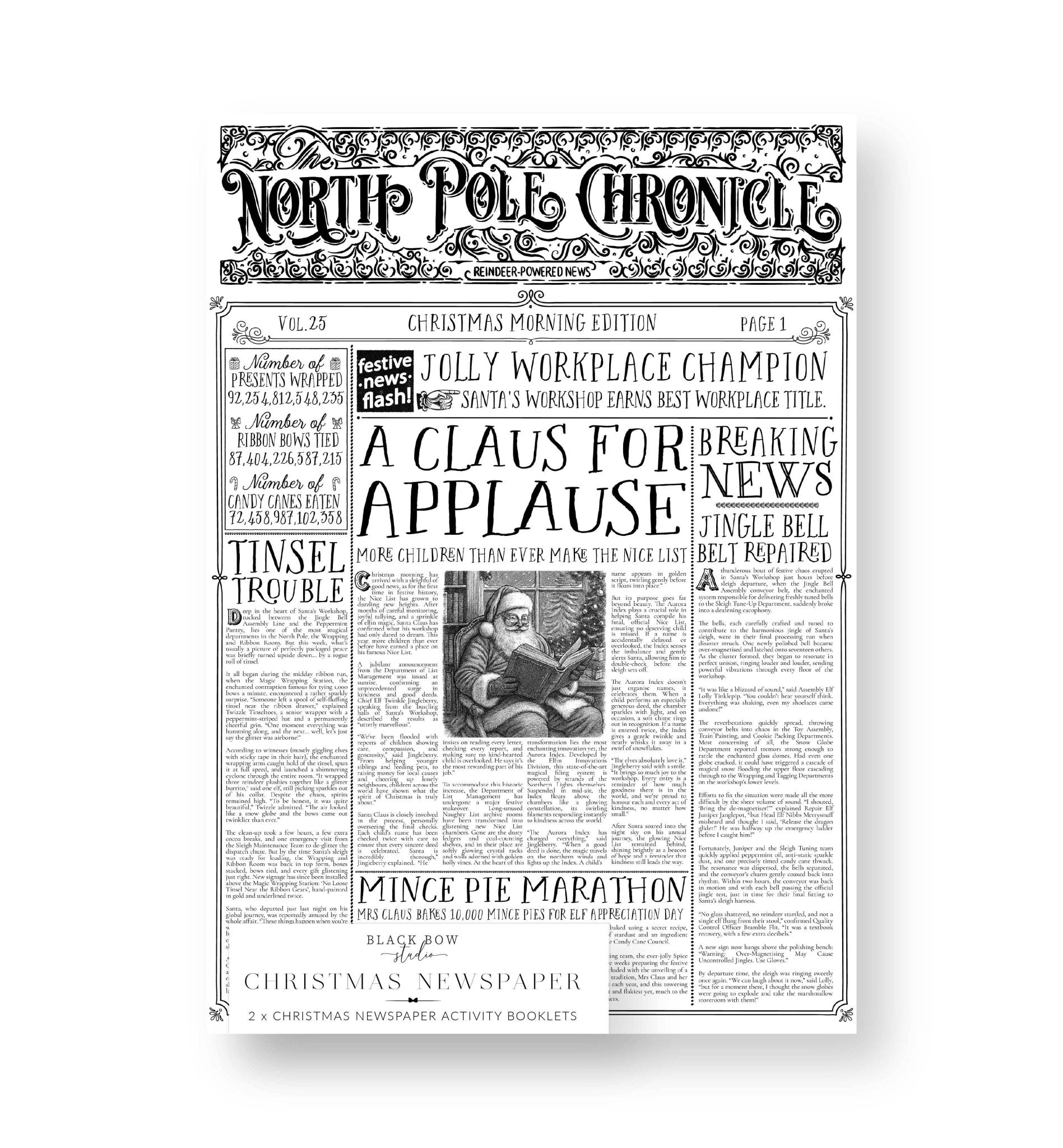 Christmas Newspaper Activity Booklet - Set of 2 Booklets - Pure Apotheca