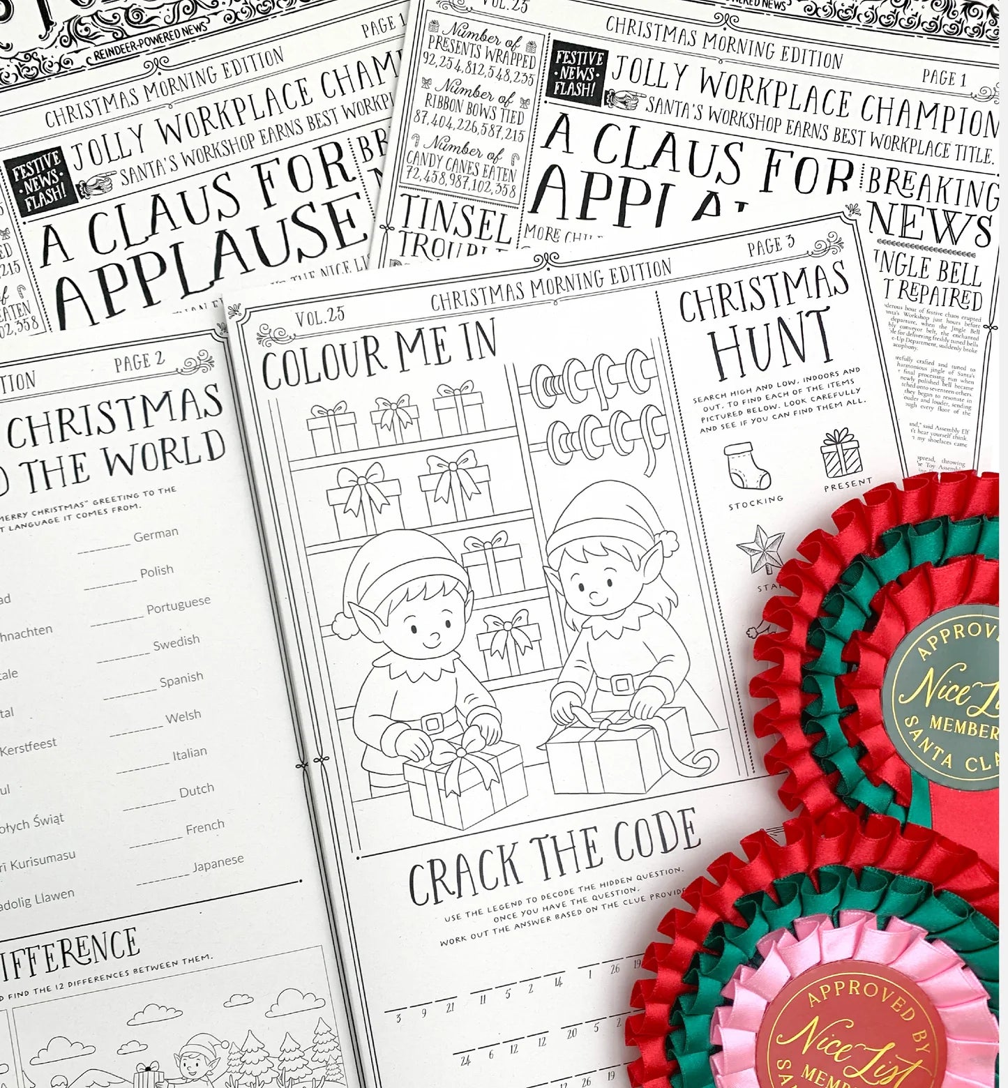 Christmas Newspaper Activity Booklet - Set of 2 Booklets - Pure Apotheca
