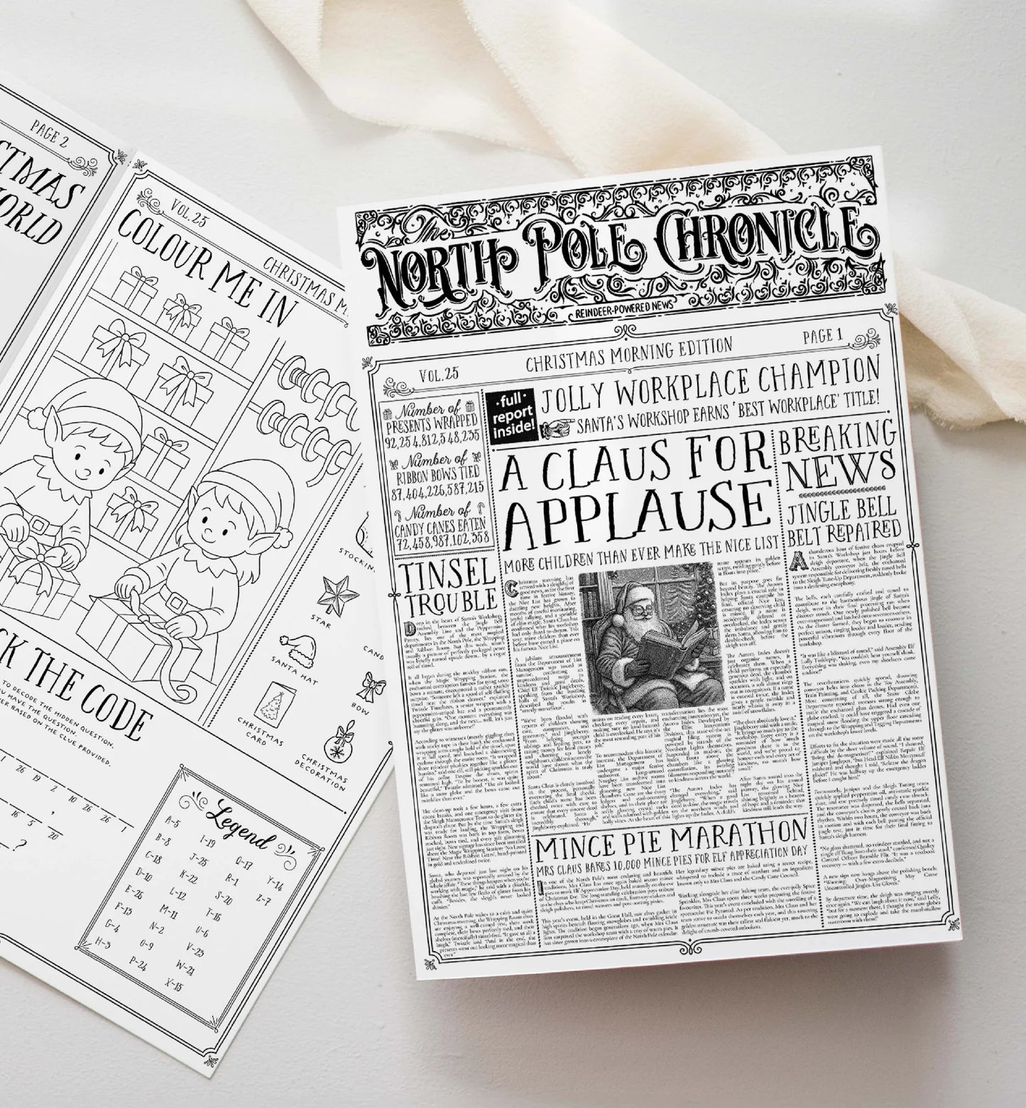 Christmas Newspaper Activity Booklet - Set of 2 Booklets - Pure Apotheca