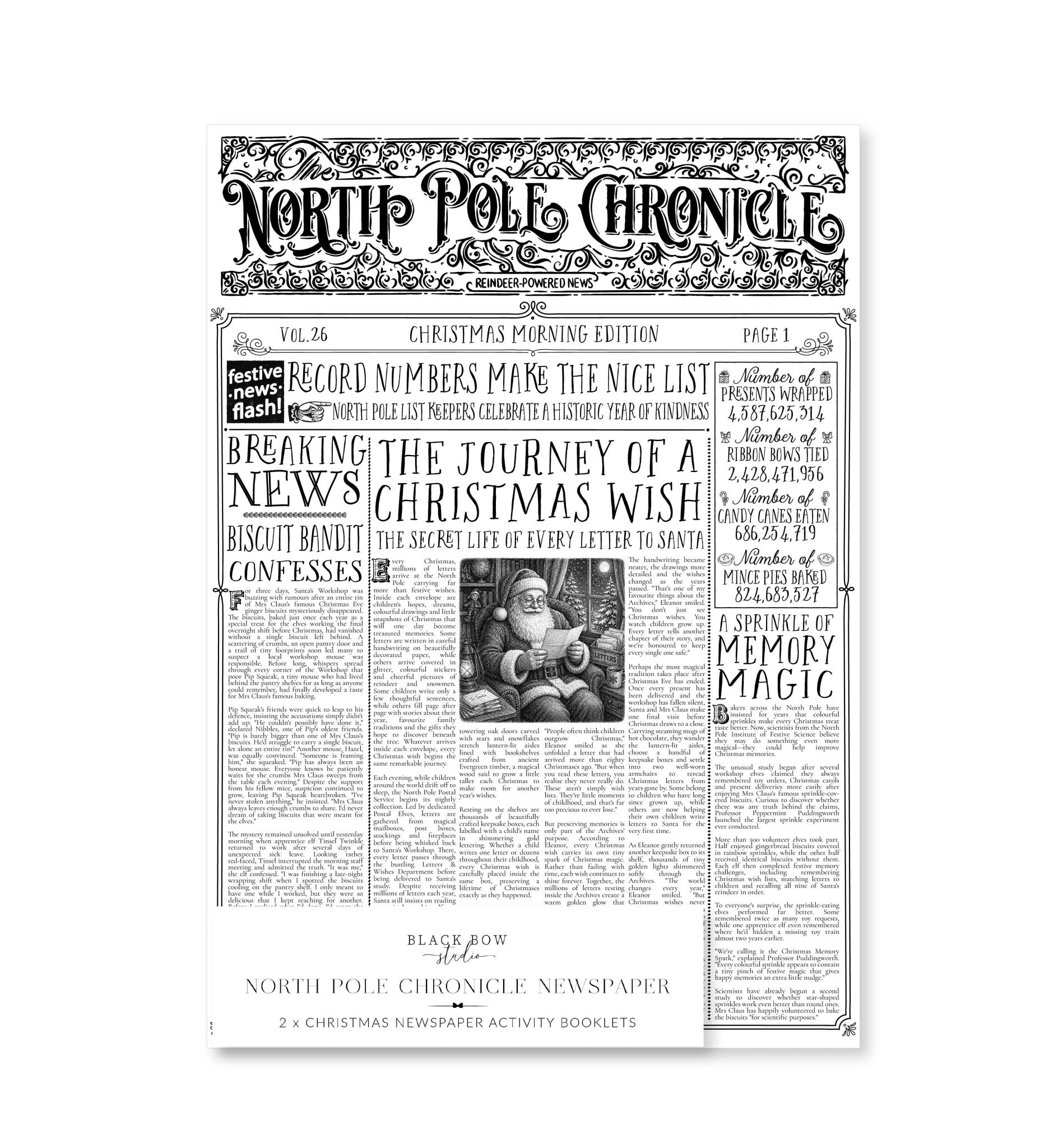 Christmas Newspaper Activity Booklet - Set of 2 - Vol. 26 - Pure Apotheca