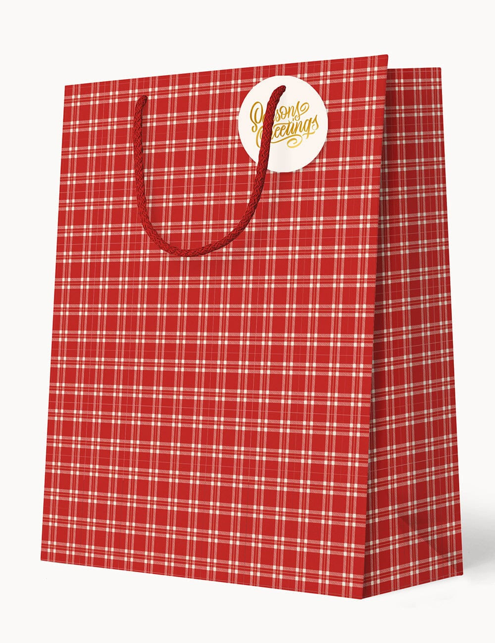 Christmas Red Check Large Gift Bag - Pure Apotheca