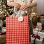 Christmas Red Check Large Gift Bag - Pure Apotheca