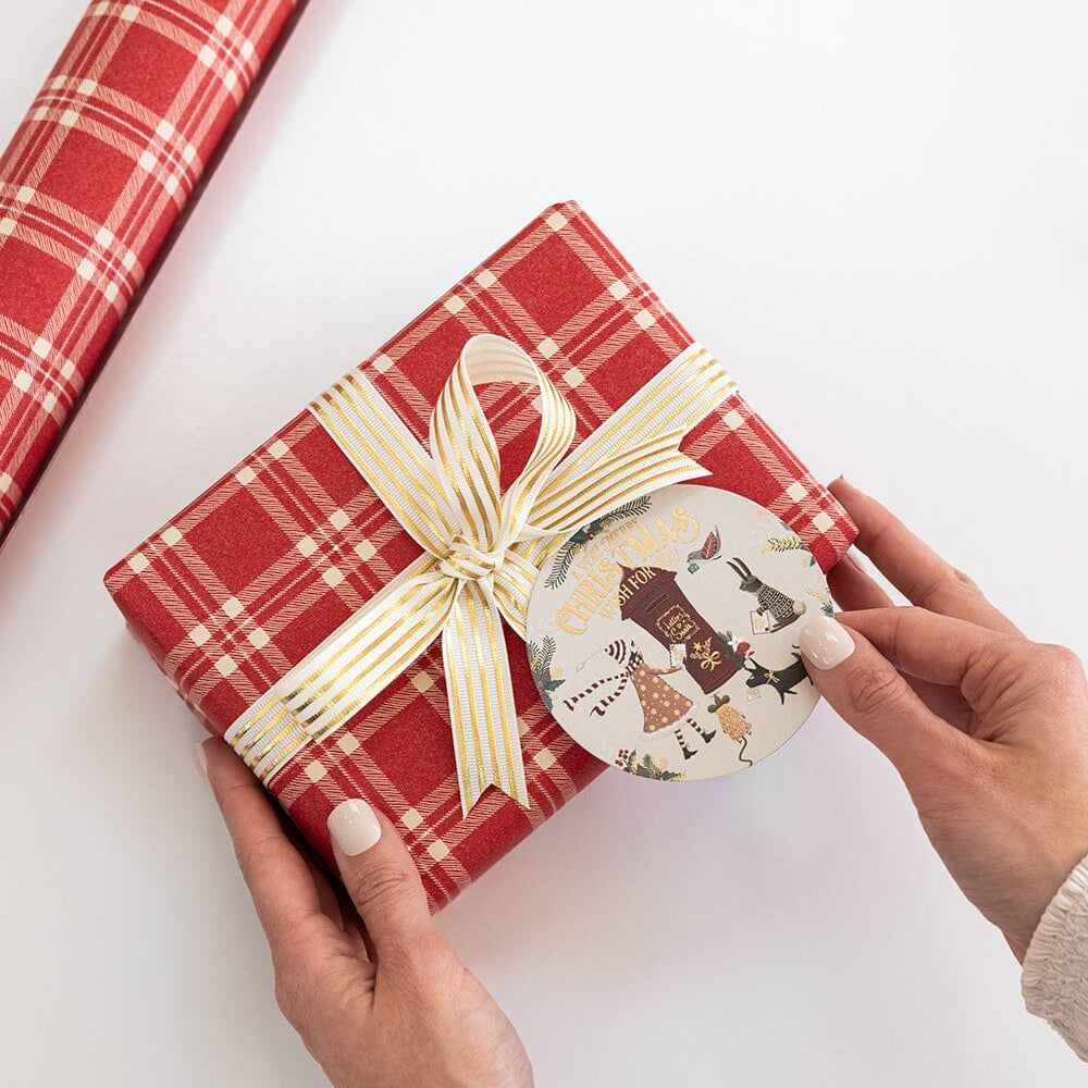 Christmas Red Check Plaid Gift Wrap 3m - Pure Apotheca