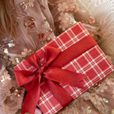 Christmas Red Check Plaid Gift Wrap 3m - Pure Apotheca