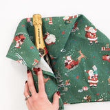 Christmas Santas Linen Teatowel - Pure Apotheca