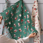 Christmas Santas Linen Teatowel - Pure Apotheca
