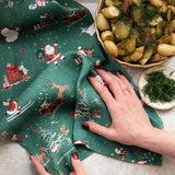 Christmas Santas Linen Teatowel - Pure Apotheca