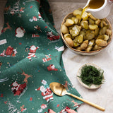 Christmas Santas Linen Teatowel - Pure Apotheca