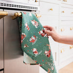 Christmas Santas Linen Teatowel - Pure Apotheca