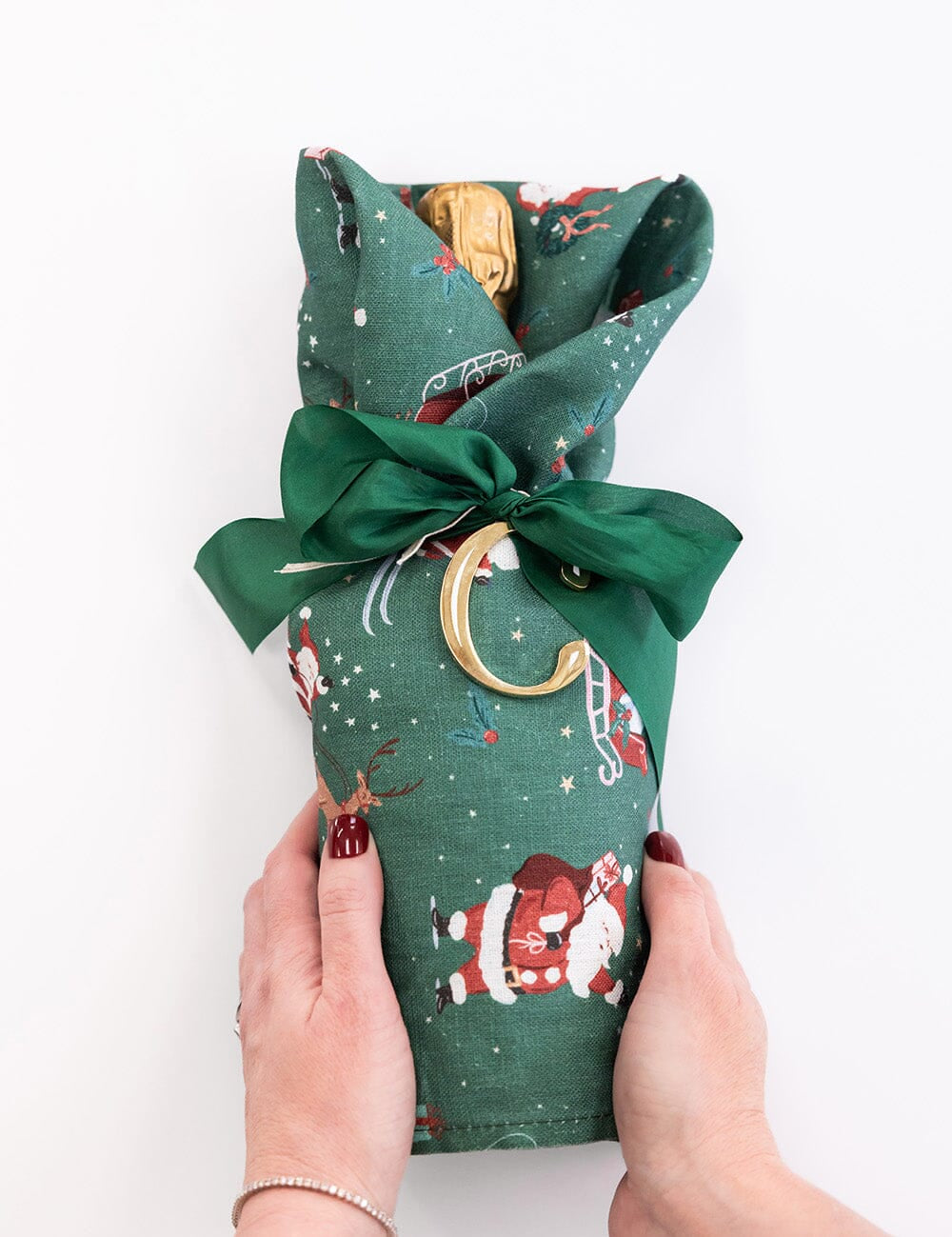 Christmas Santas Linen Teatowel - Pure Apotheca