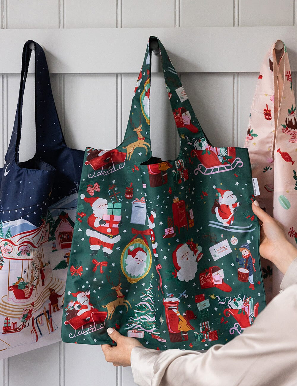 Christmas Santas Reusable Shopping Bag - Pure Apotheca